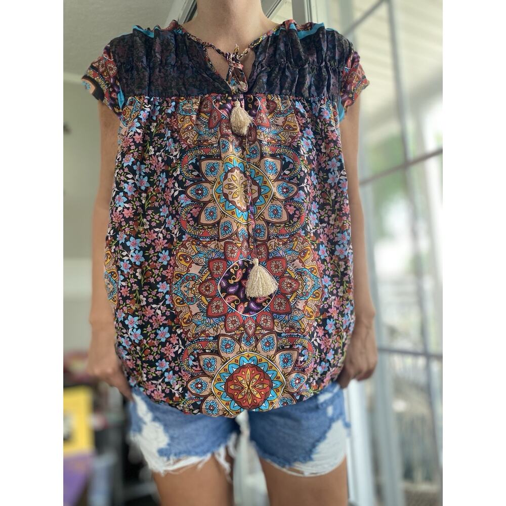 Johnny Was Multicolor Bohemian Blouse